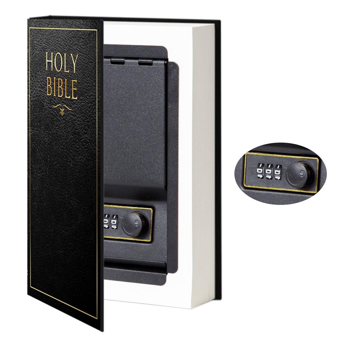 Portable Diversion Book Safe with Secret Compartment (Holy Bible)
