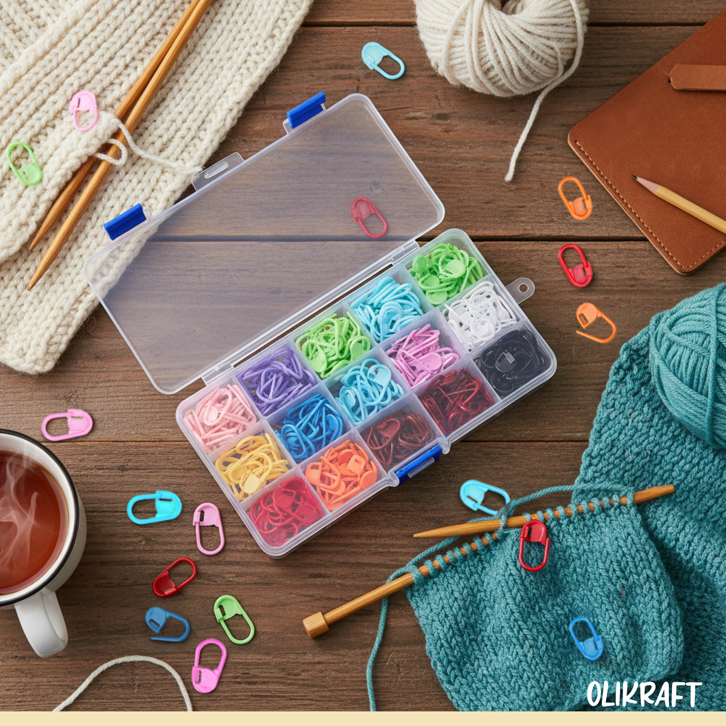 Olikraft Stitch Markers - 300 pcs Set