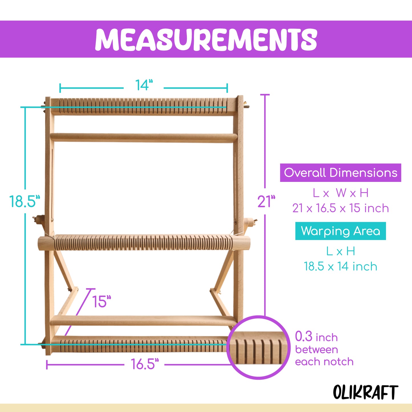 Olikraft Table Weaving Loom - Tapestry Loom for Tapestry Weaving