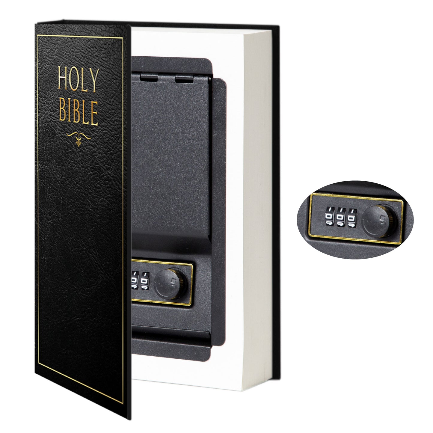Portable Diversion Book Safe with Secret Compartment (Holy Bible)
