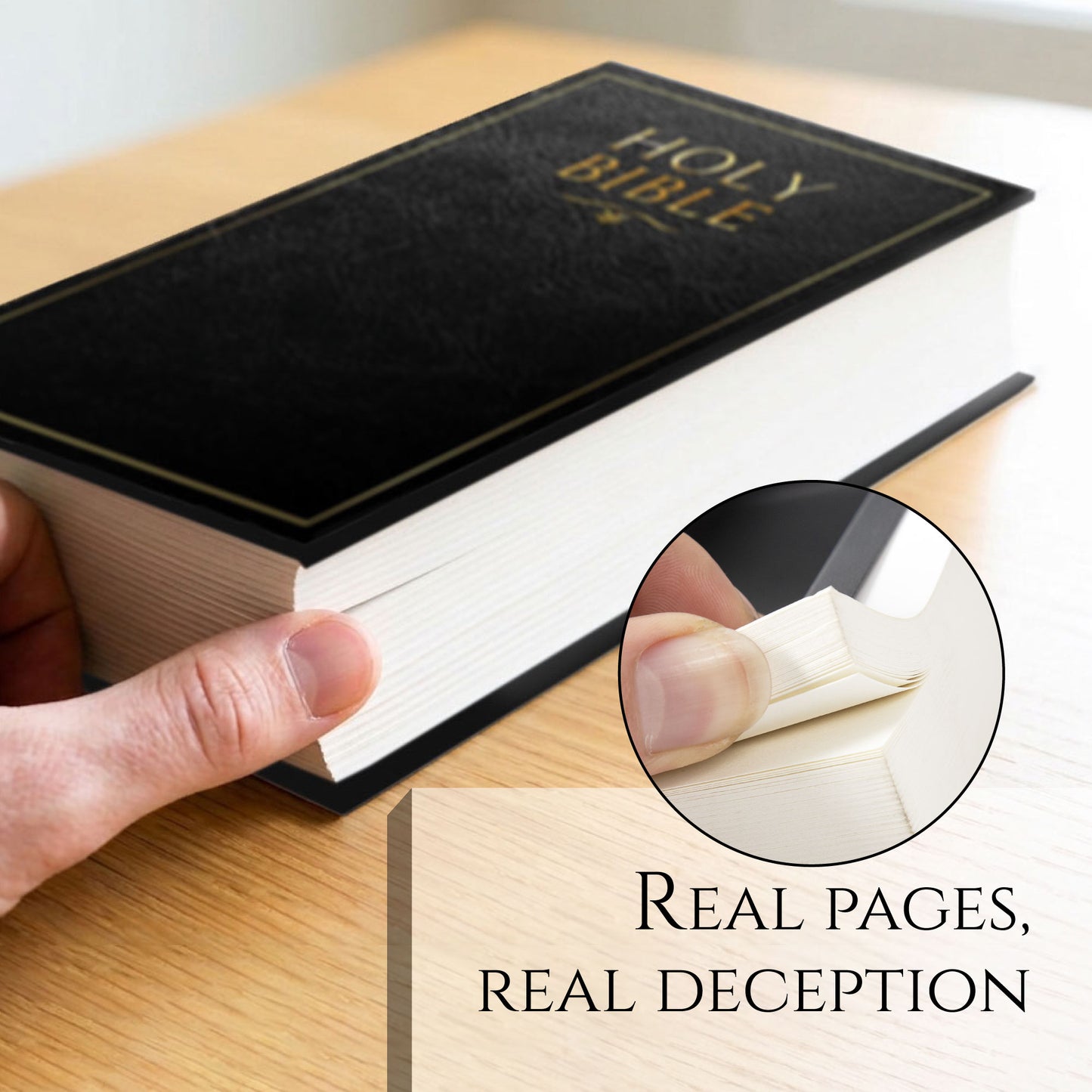 Portable Diversion Book Safe with Secret Compartment (Holy Bible)