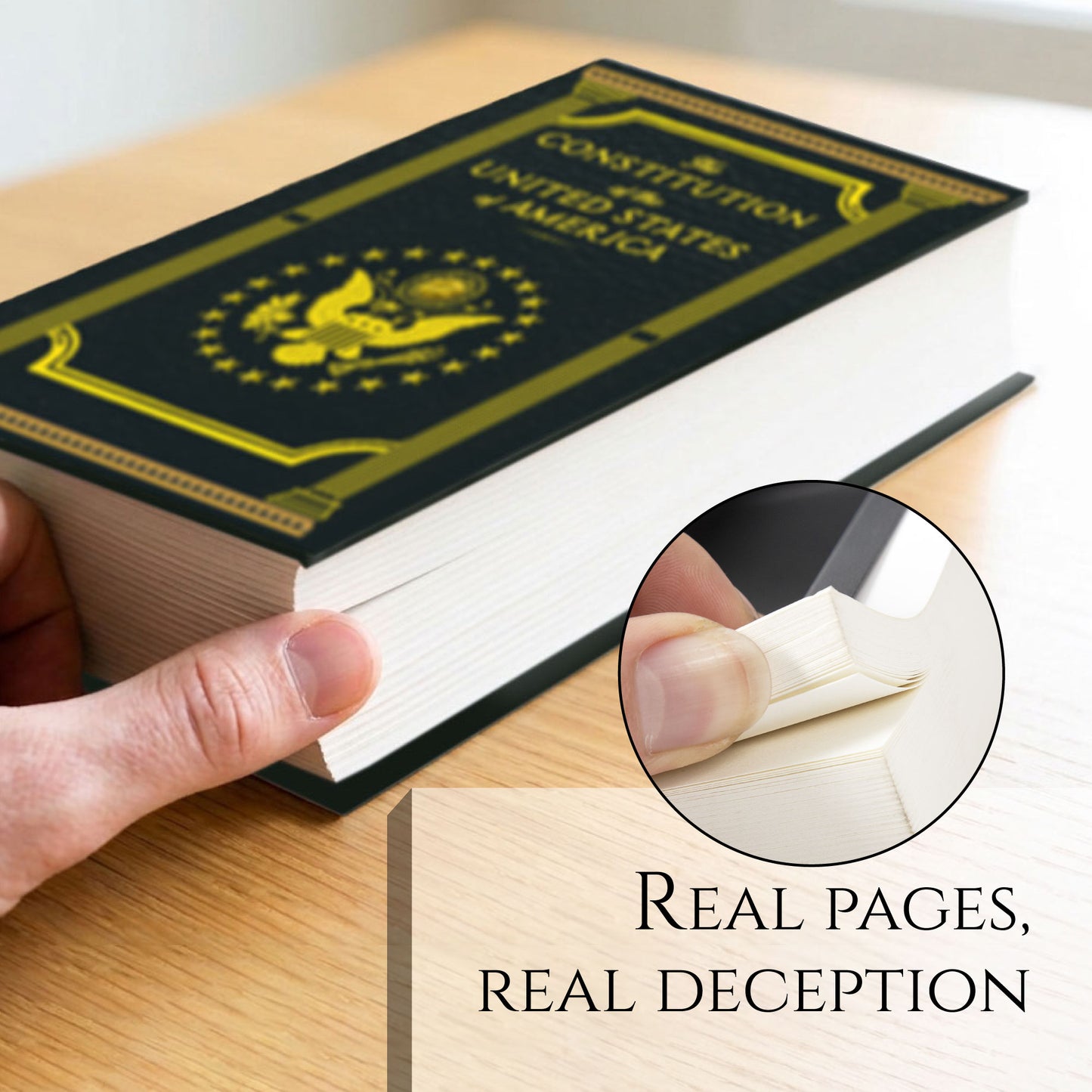 Portable Diversion Book Safe with Secret Compartment (Constitution)