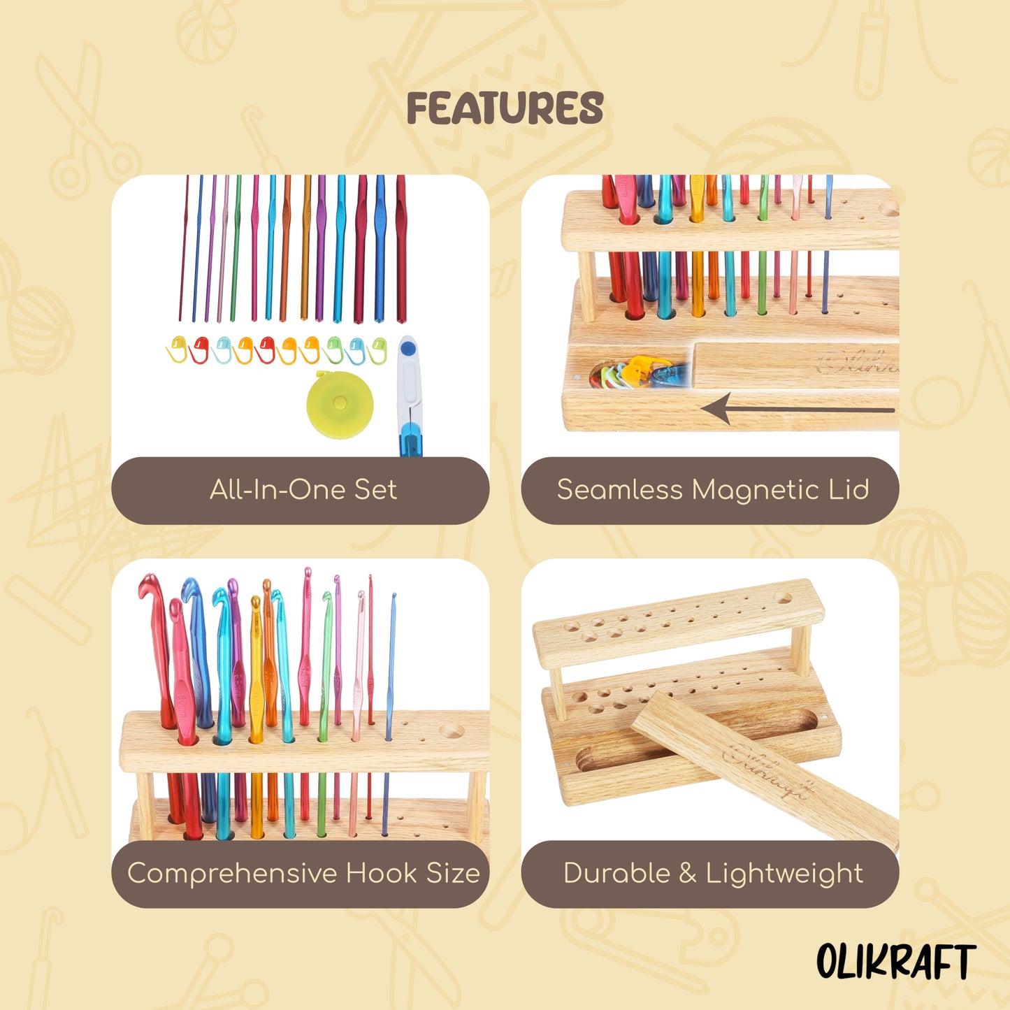 Olikraft Crochet Hook Organizer Set