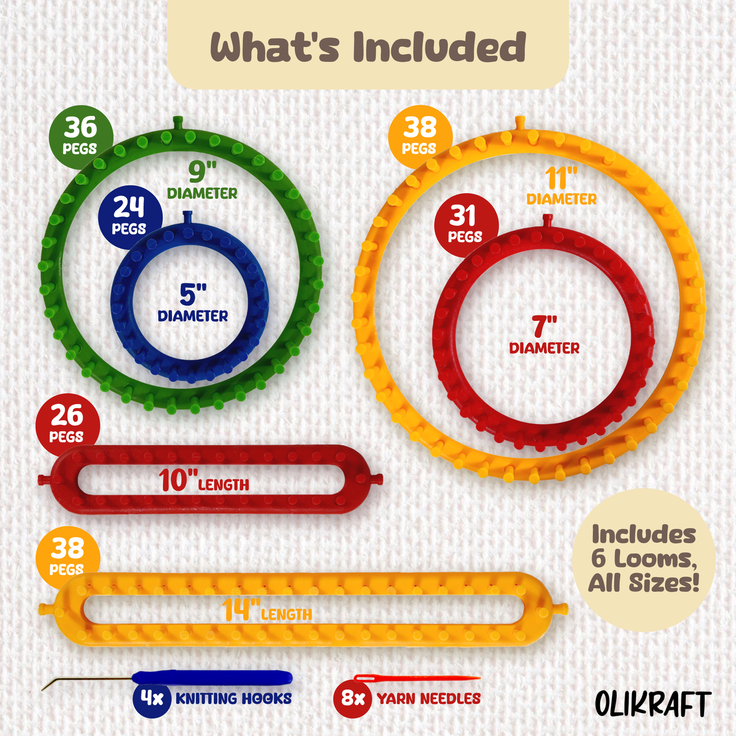 Olikraft Knitting Loom Tool Kit