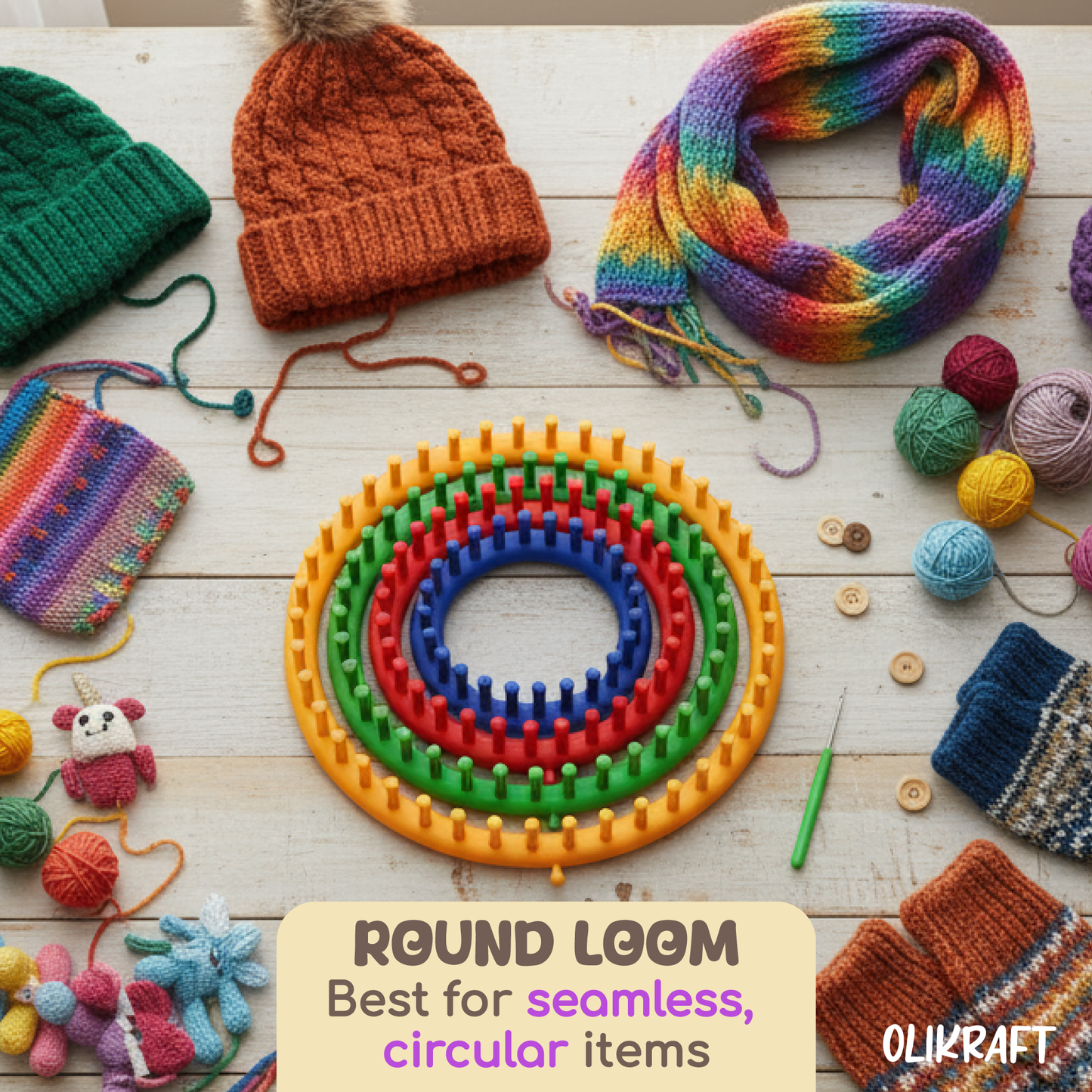 Olikraft Knitting Loom Tool Kit