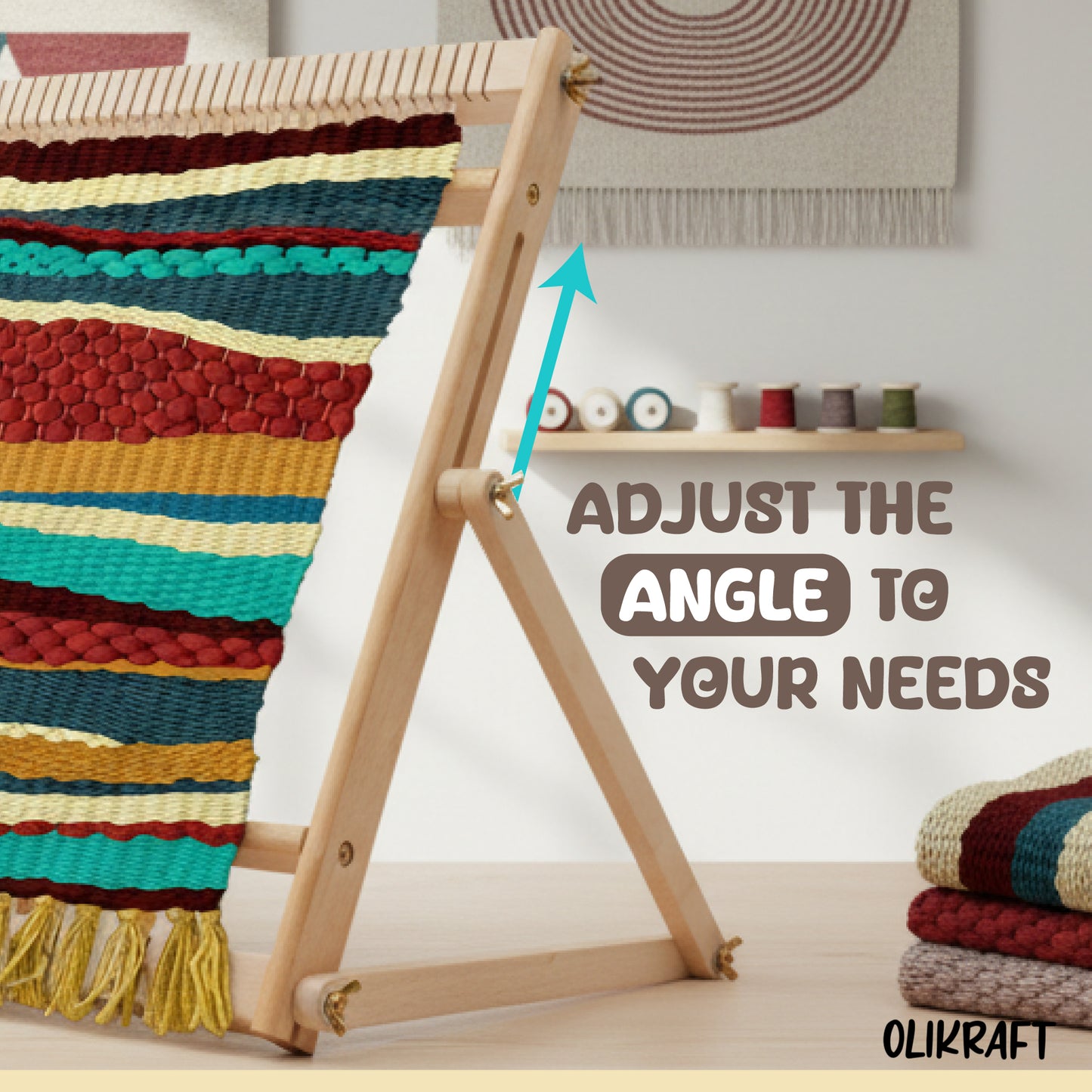 Olikraft Table Weaving Loom - Tapestry Loom for Tapestry Weaving