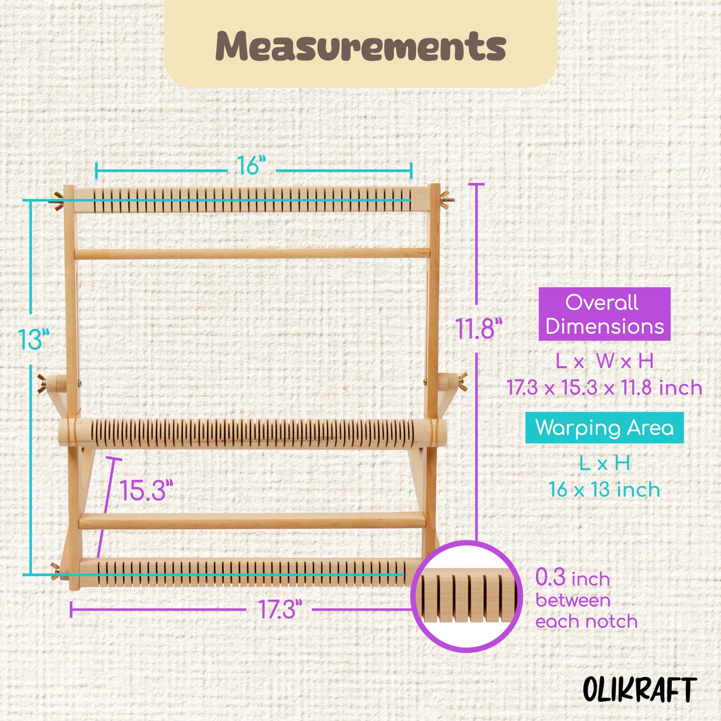 Olikraft Table Weaving Loom - Tapestry Loom for Tapestry Weaving