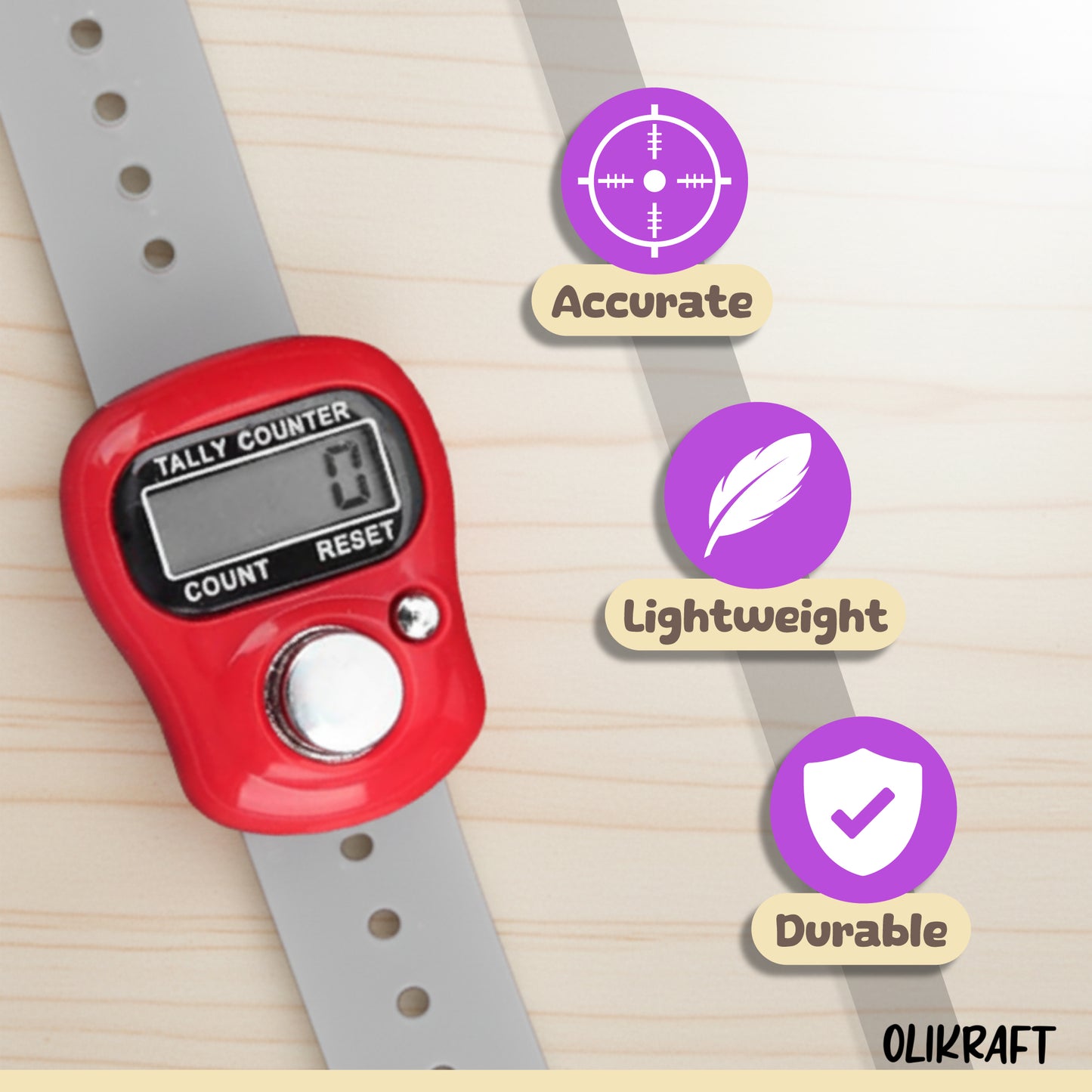 Olikraft Stitch Counter - 7-Pack Digital Finger Counters