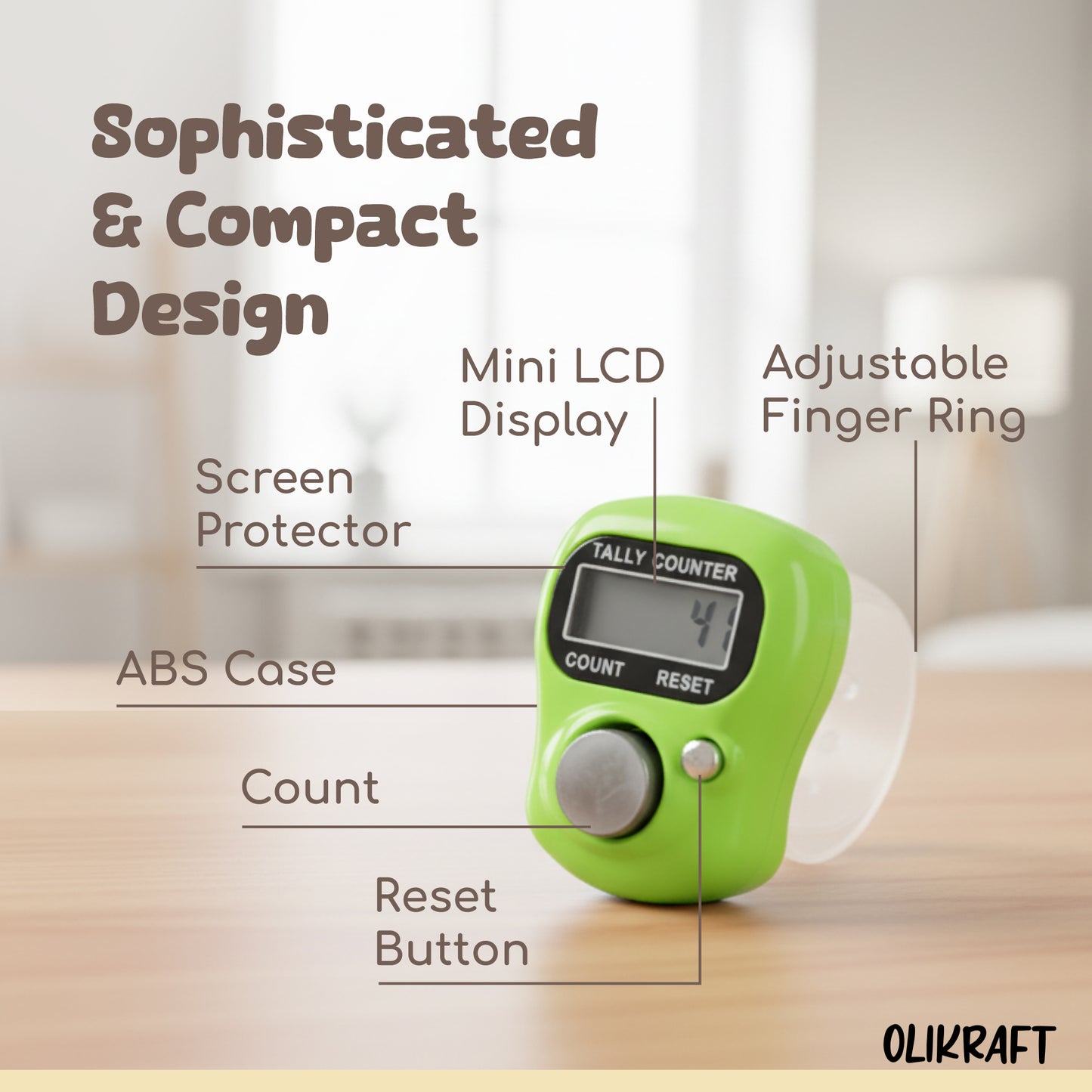 Olikraft Stitch Counter - 7-Pack Digital Finger Counters