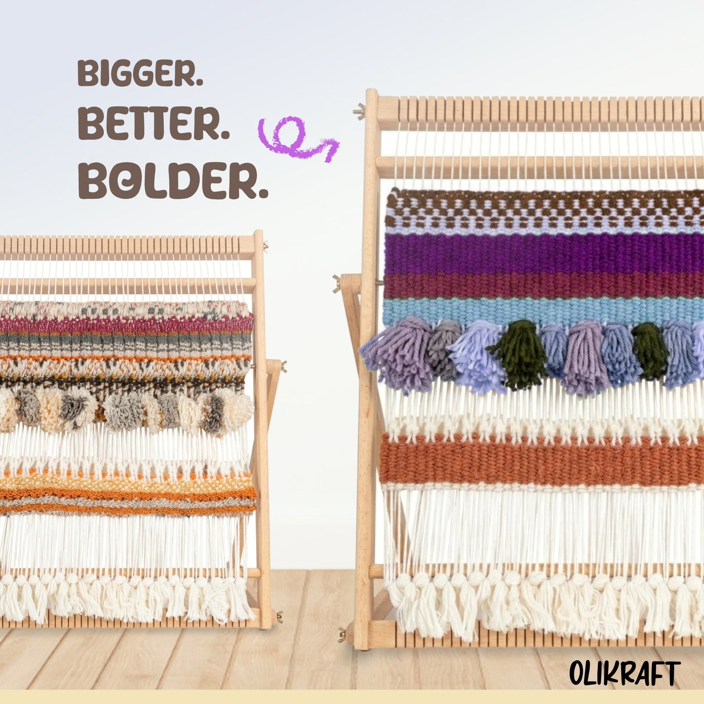 Olikraft Table Weaving Loom - Tapestry Loom for Tapestry Weaving