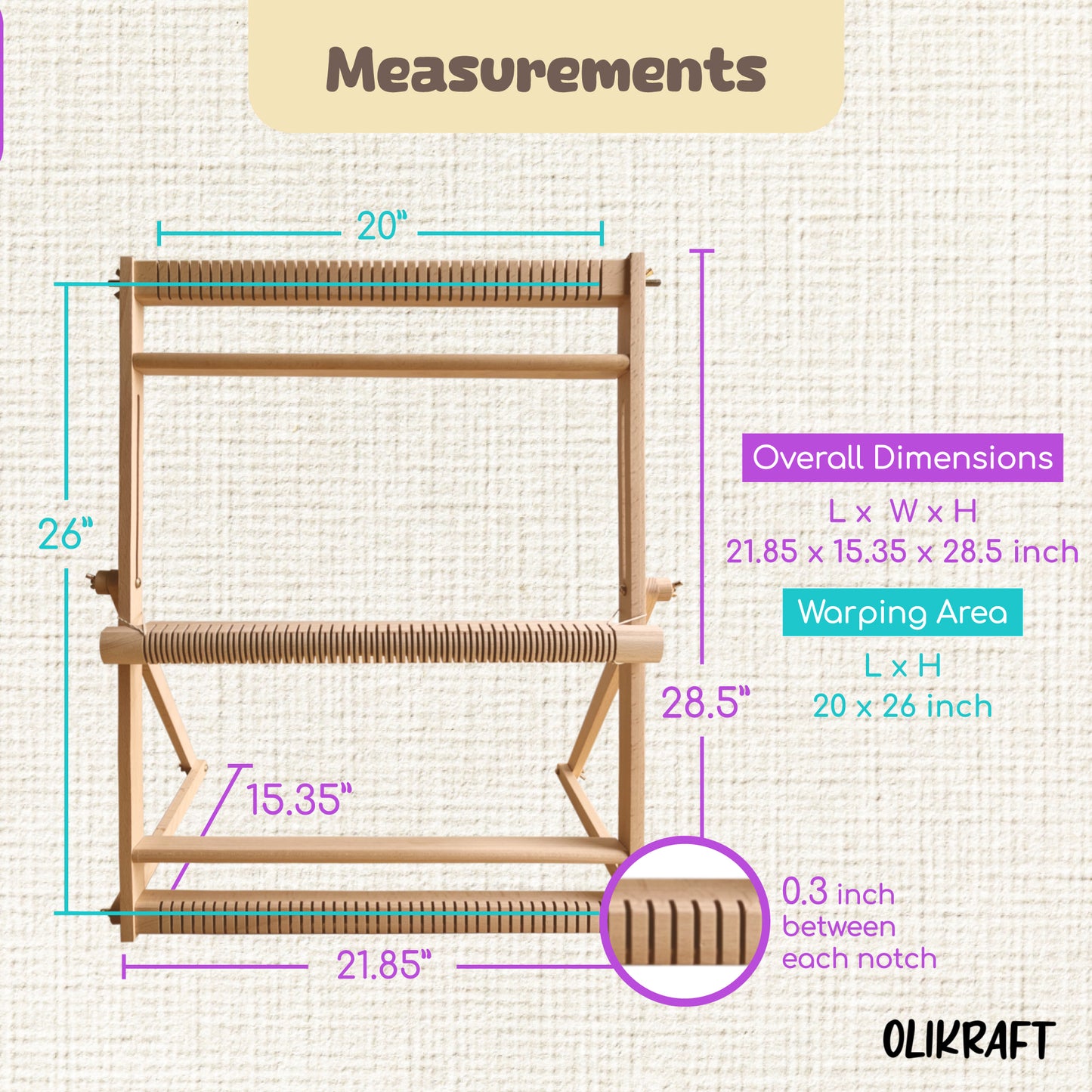 Olikraft Table Weaving Loom - Tapestry Loom for Tapestry Weaving