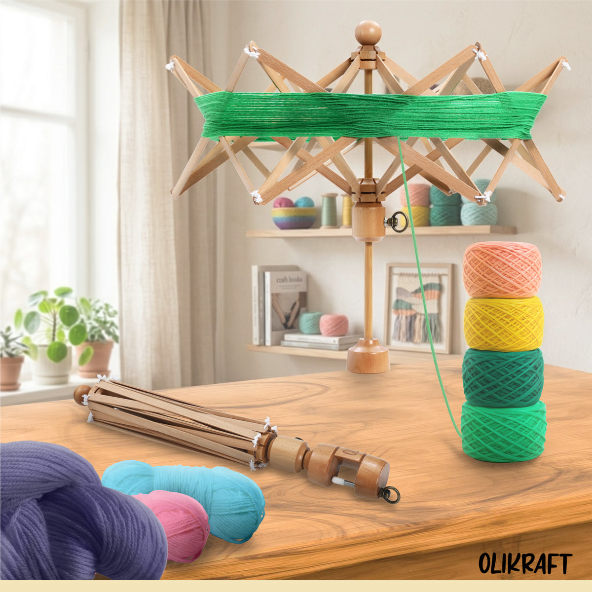 Olikraft Upright Wooden Yarn Swift