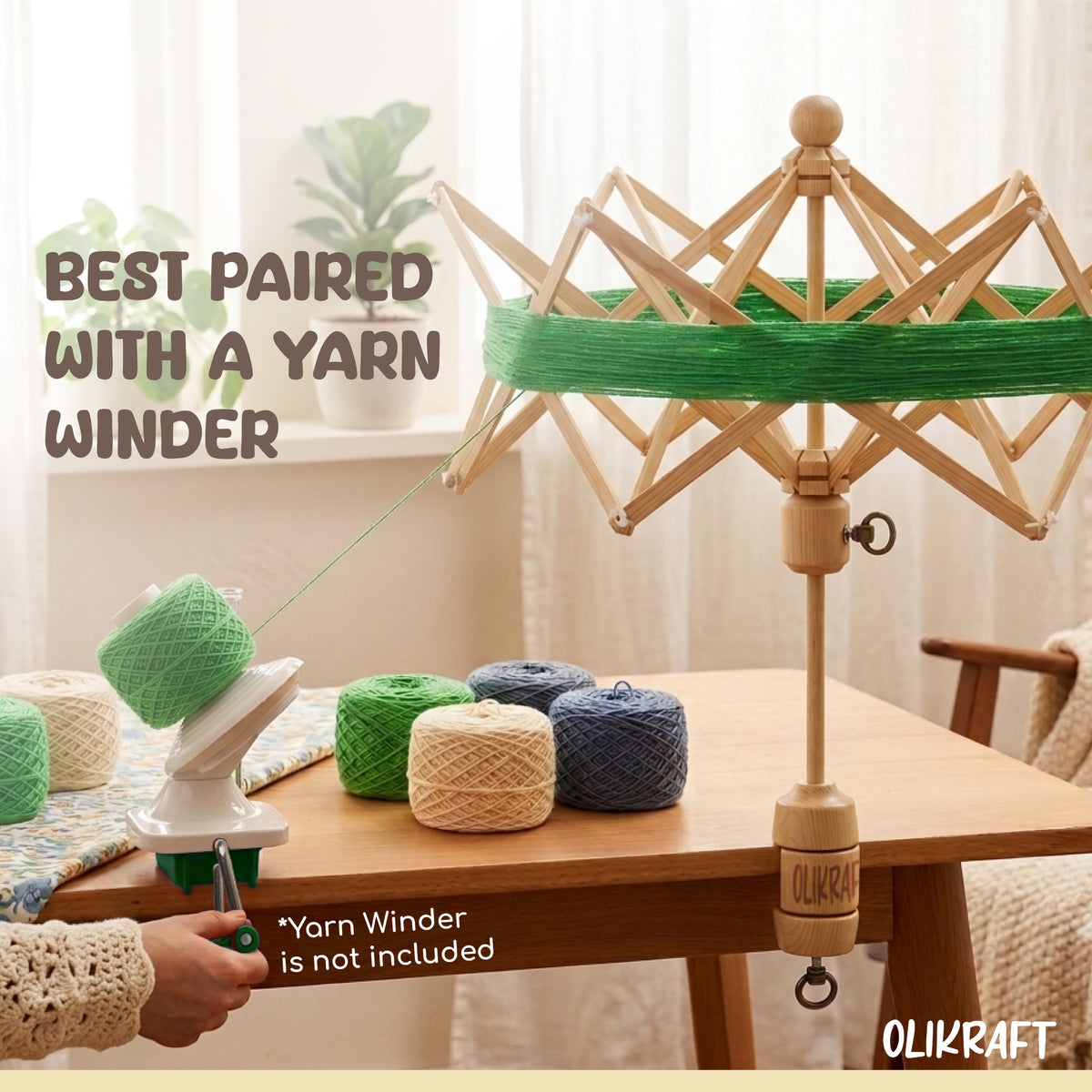 Olikraft Upright Wooden Yarn Swift