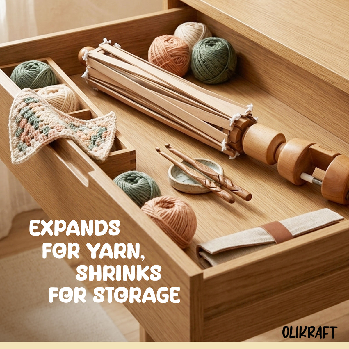 Olikraft Upright Wooden Yarn Swift