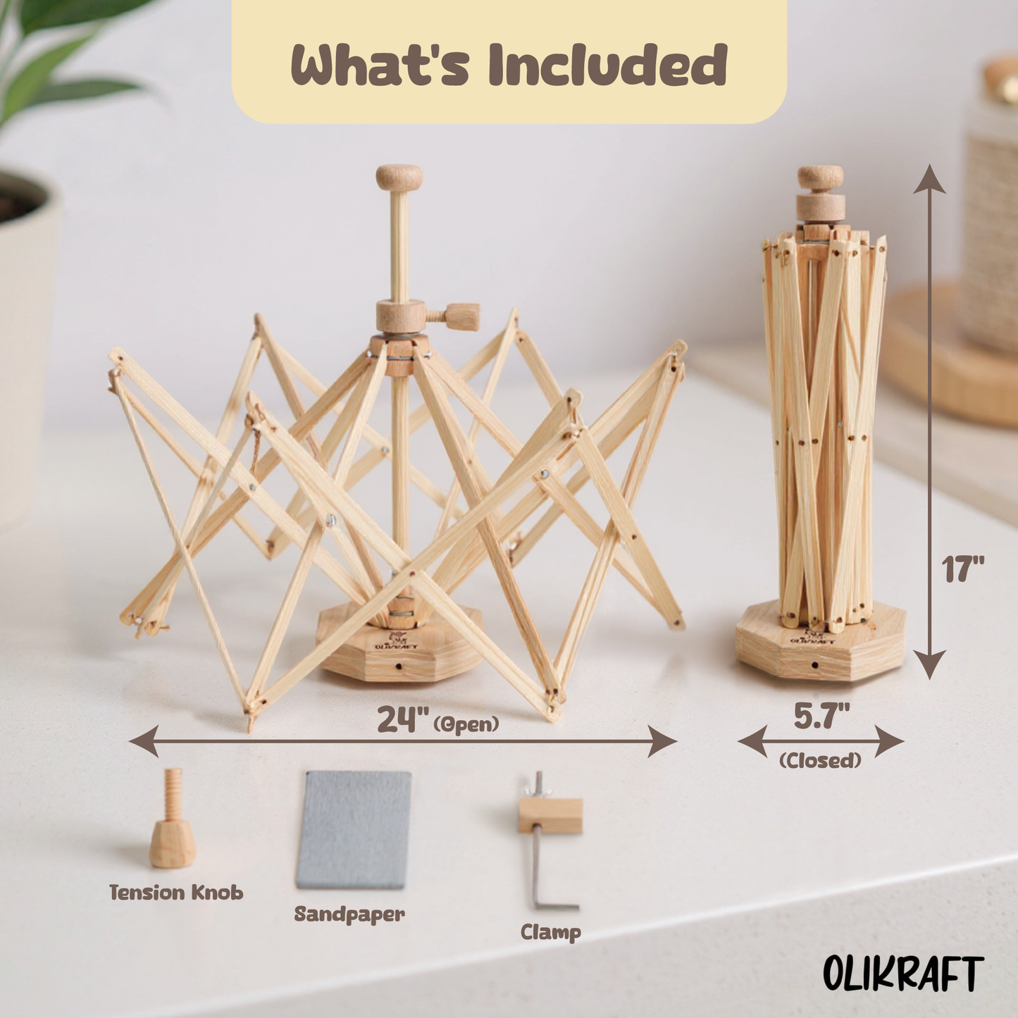 Olikraft Wooden Yarn Swift