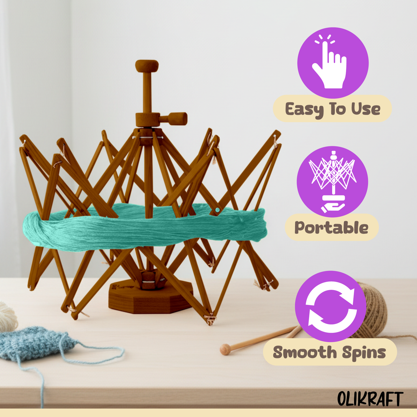 Olikraft Wooden Yarn Swift