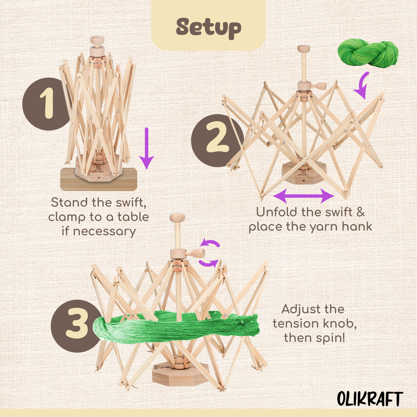 Olikraft Wooden Yarn Swift
